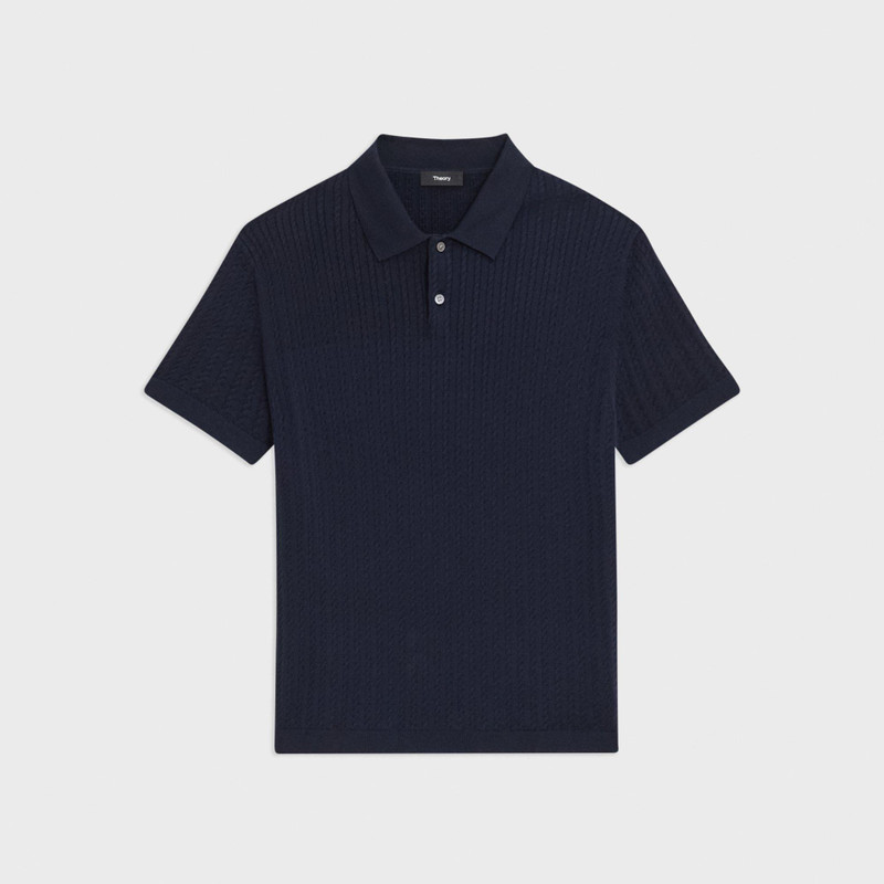 Cable Knit Polo in Cotton 1