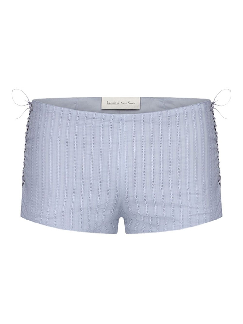 lace-up cotton shorts - 1