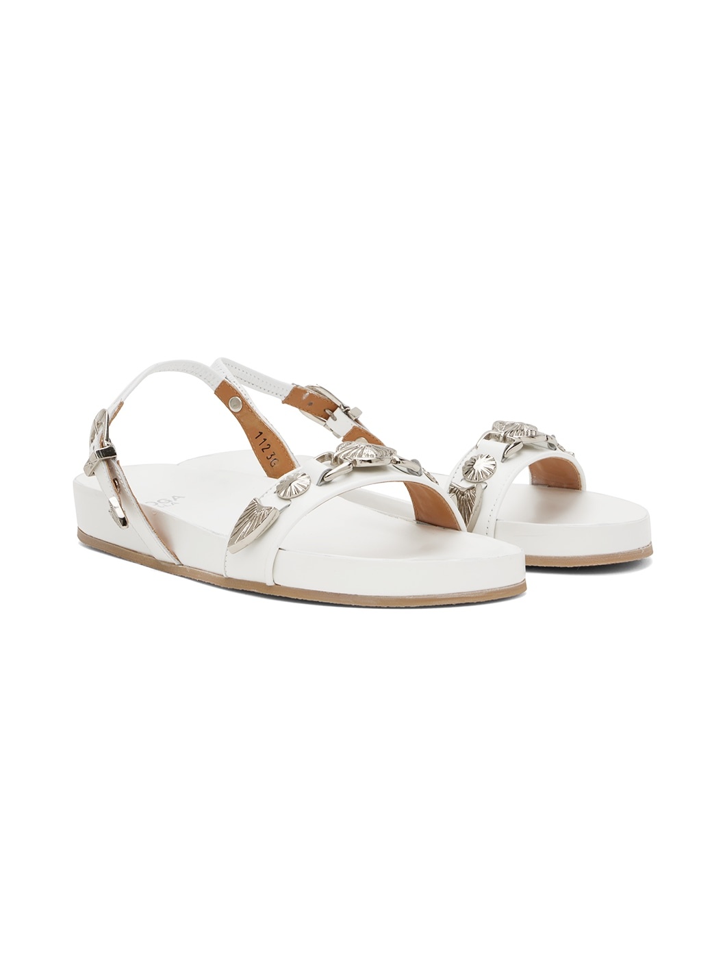 White Slingback Sandals - 4