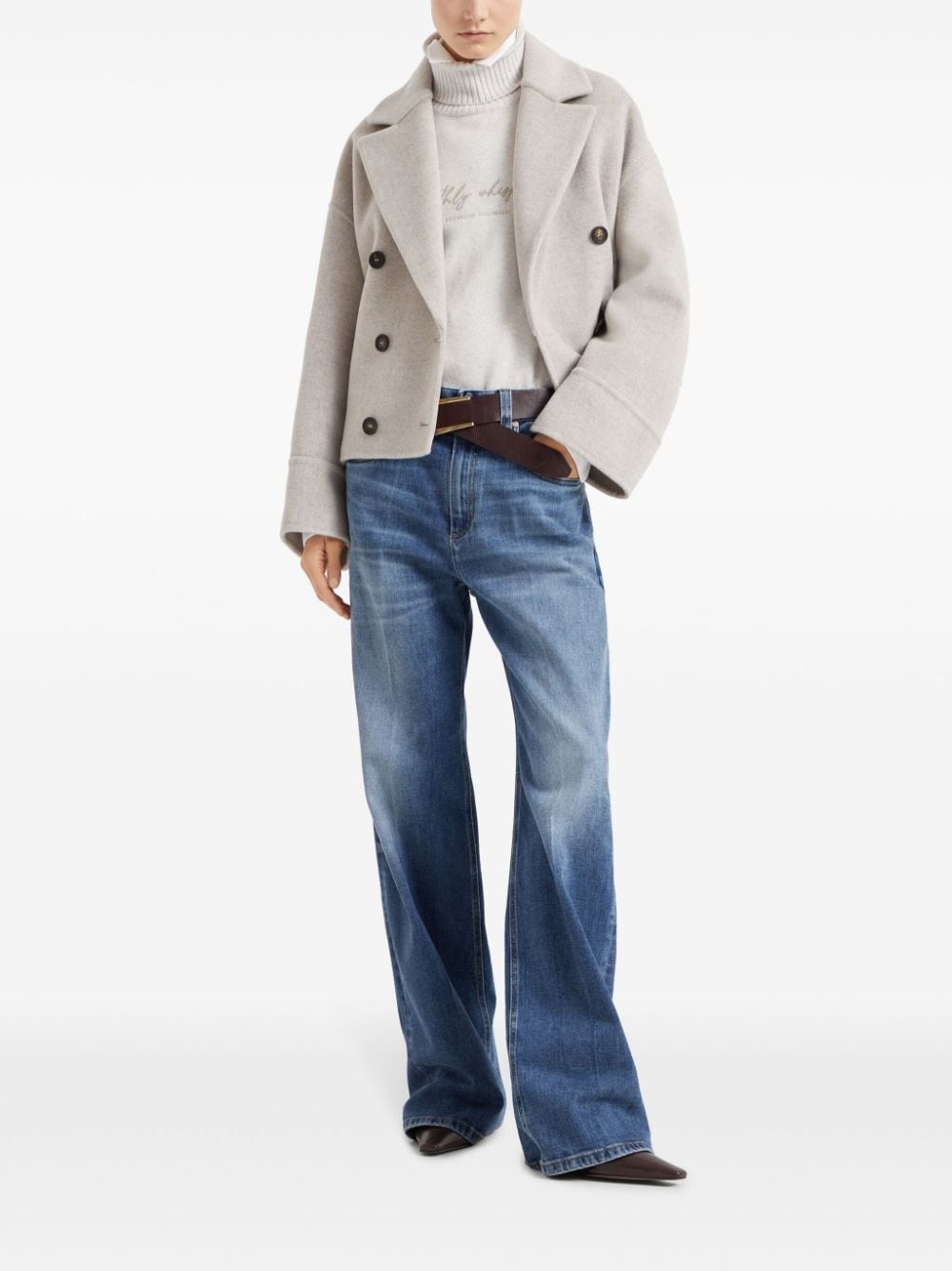 double-breasted peak-lapel jacket - 2