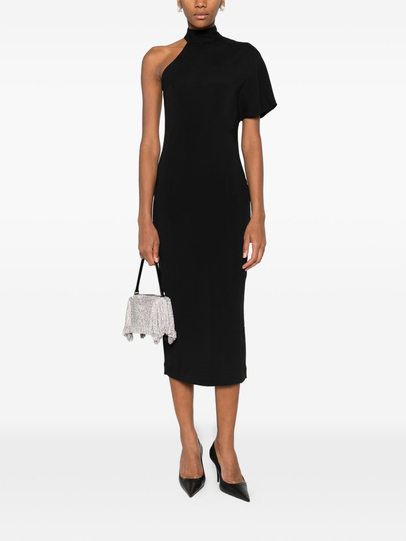 Taller Marmo high-neck asymmetrical-sleeve midi dress outlook