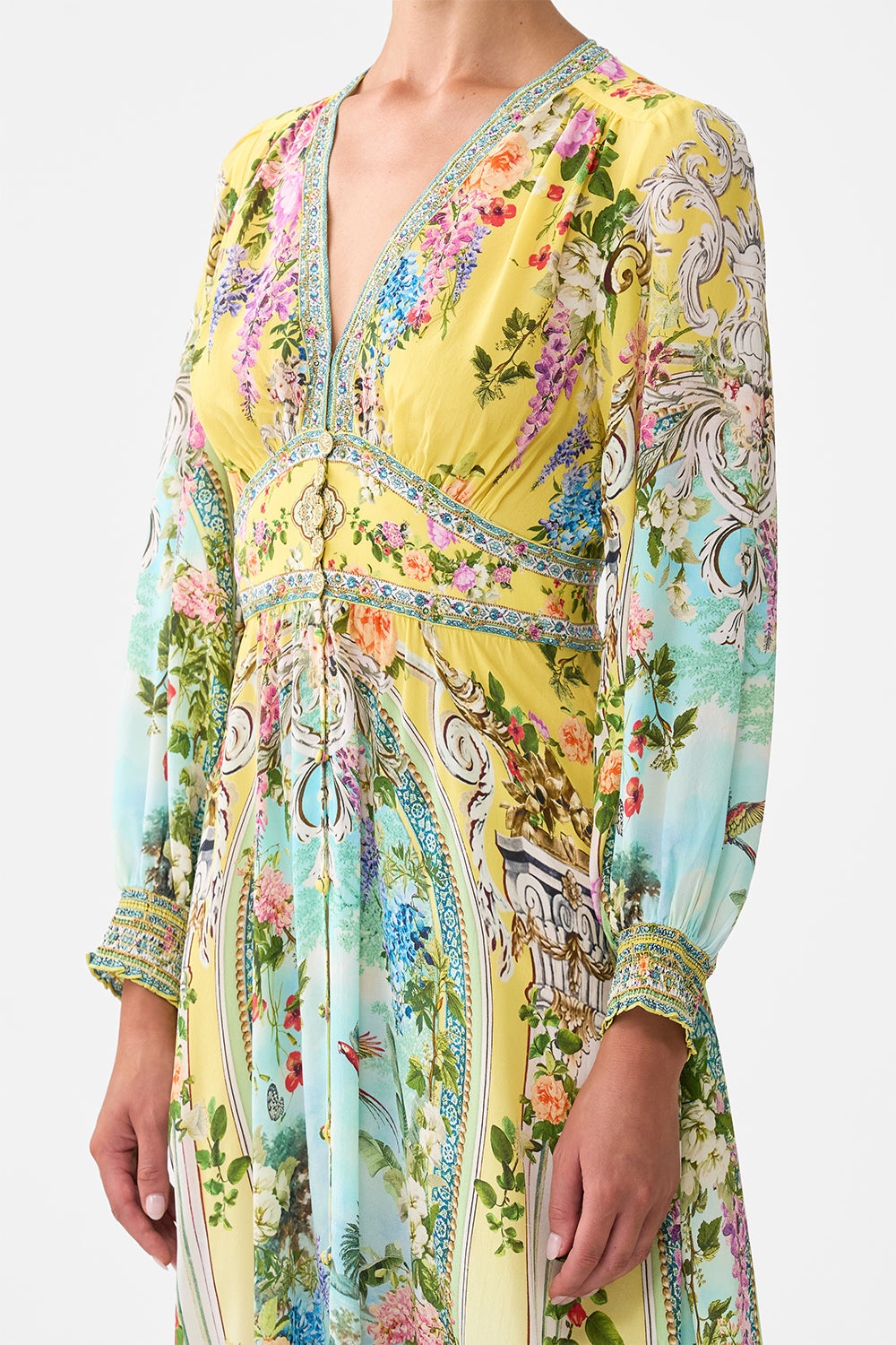 BUTTON DRESS WITH SHAPED WAISTBAND - 5
