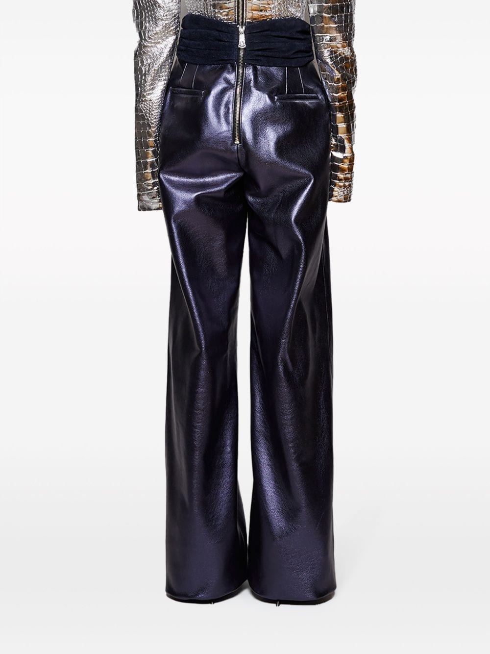 panelled high-shine trousers - 5
