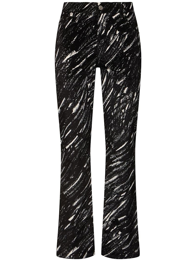 Crayon flocked straight jeans - 1