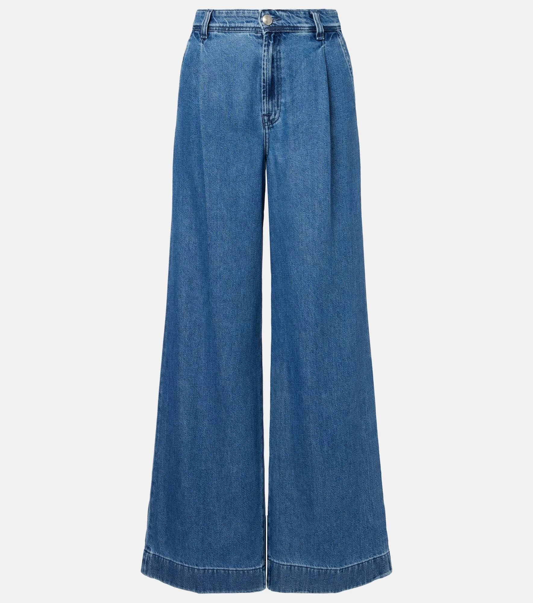 Pleated wide-leg jeans - 1