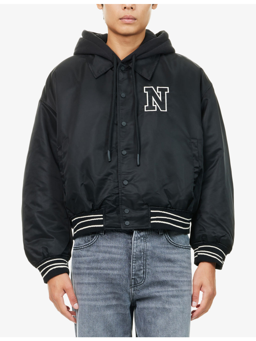 Logo-Patch Hooded Nylon Bomber Jacket - 3