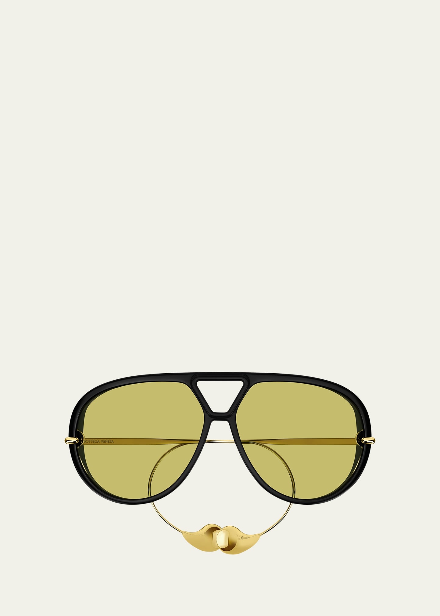 Geometric Acetate & Metal Alloy Aviator Sunglasses - 1