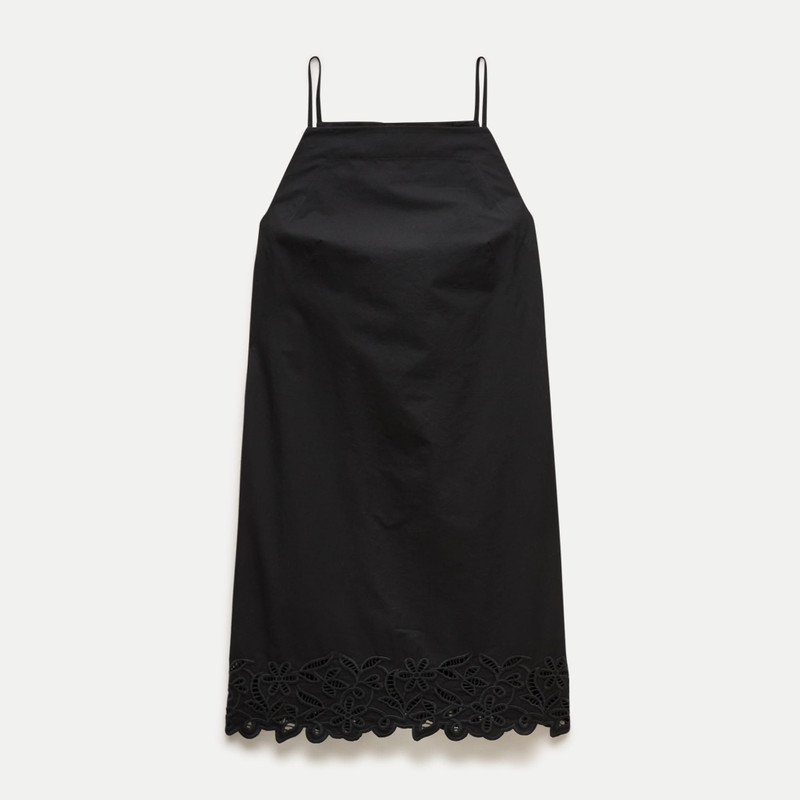 High-squareneck mini dress in cotton poplin 1