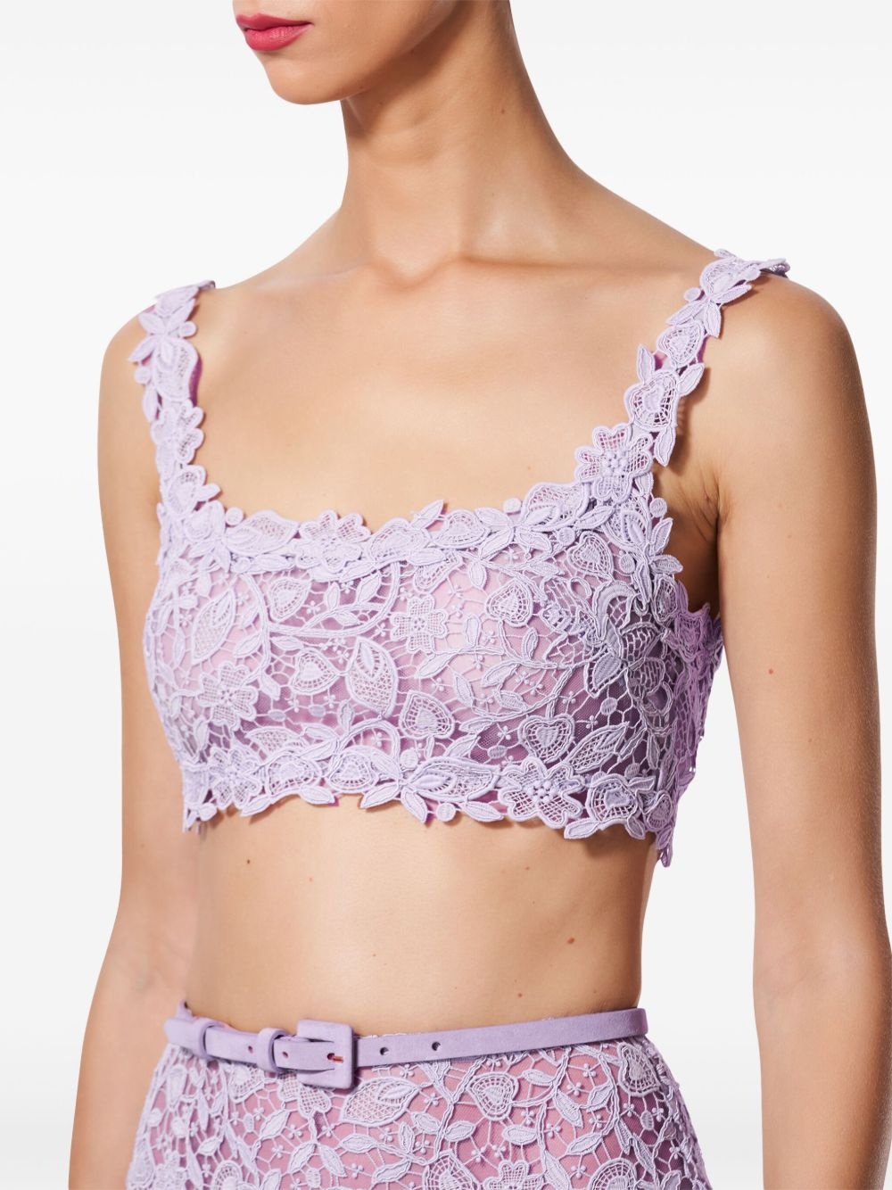 floral-lace midi skirt - 4