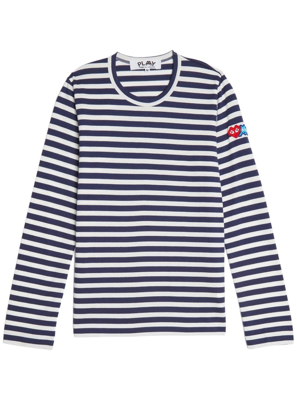 x Invader heart-appliquÃ© striped T-shirt - 1