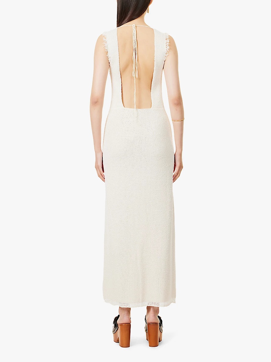 Silvia slim-fit bouclé maxi dress - 4