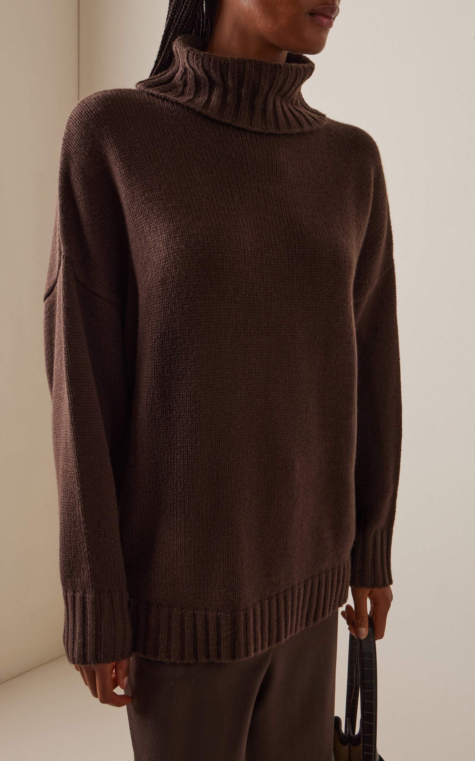 Porter Knit Cashmere Turtleneck Sweater brown - 3