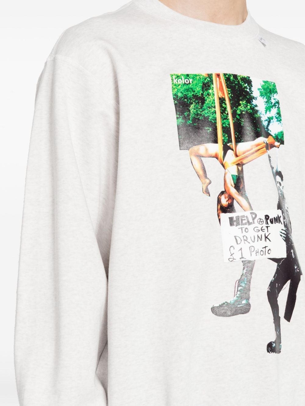 logo print cotton sweatshirt - 5