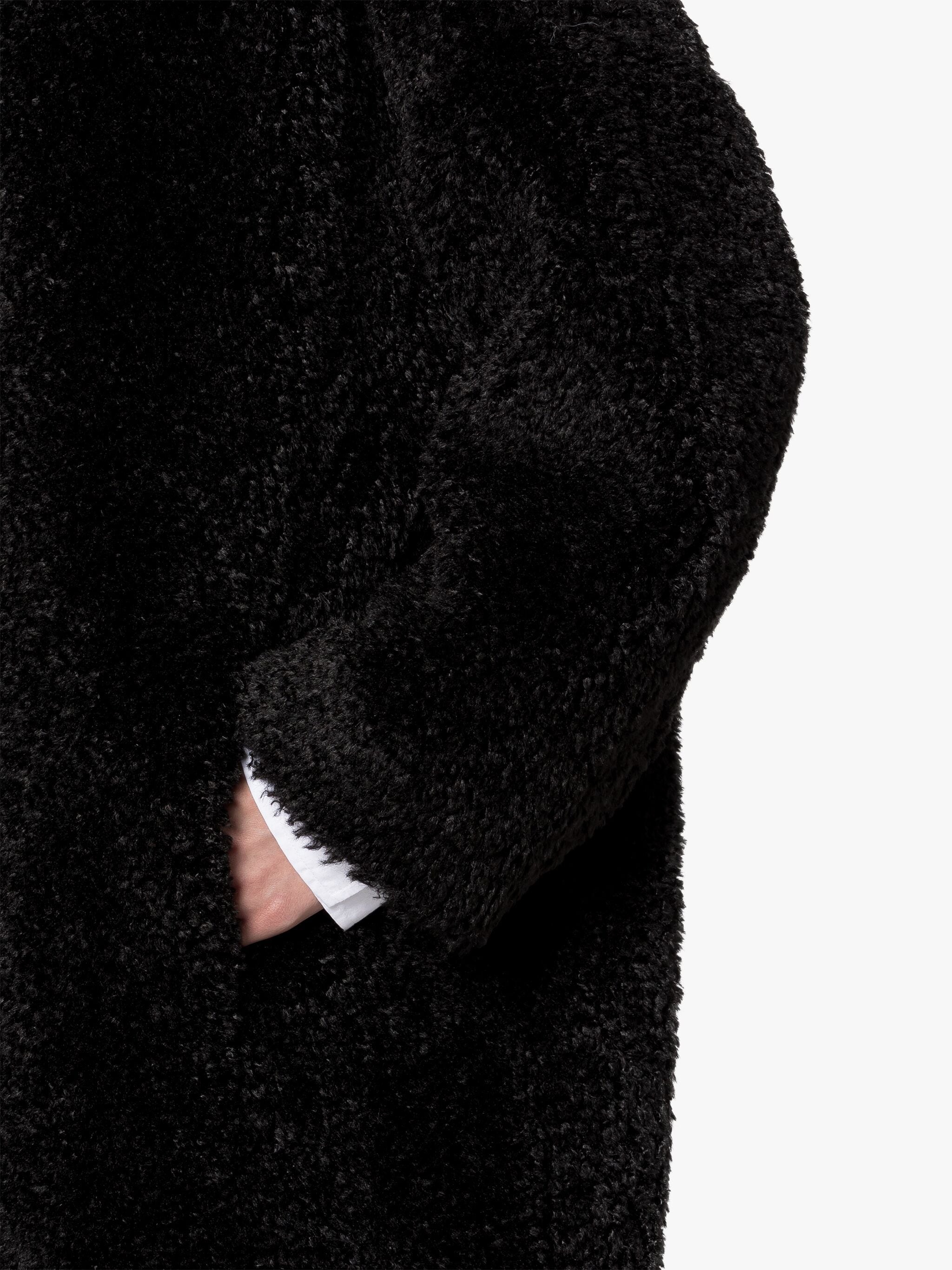 HUMBIE CHESTER BLACK ECO FUR COCOON COAT - 6