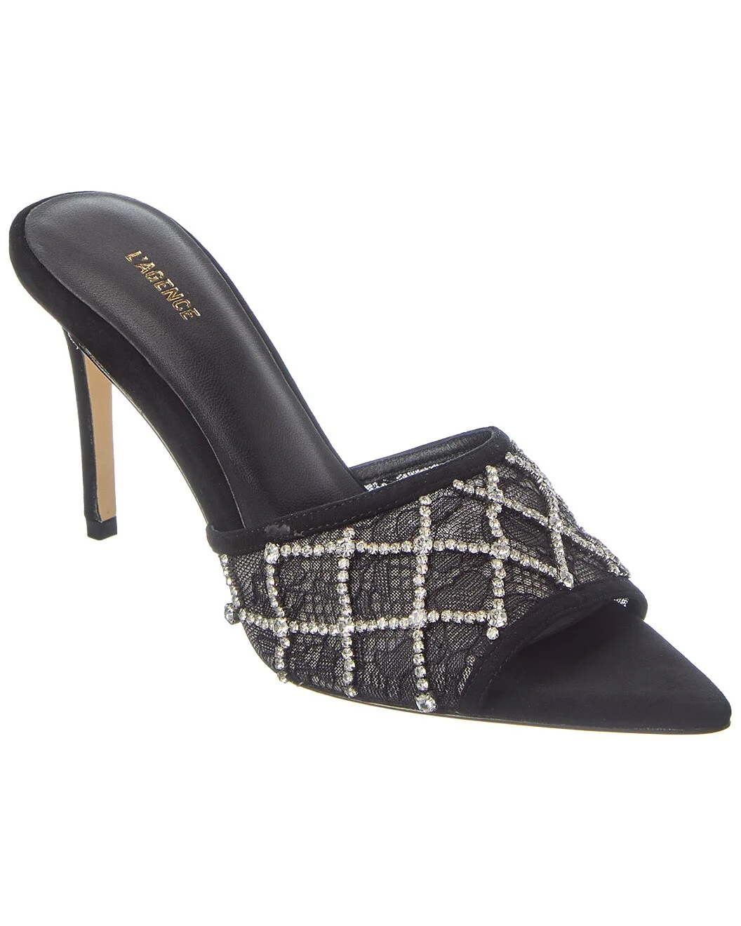 L’AGENCE Fernande Suede & Lace Sandal - 1