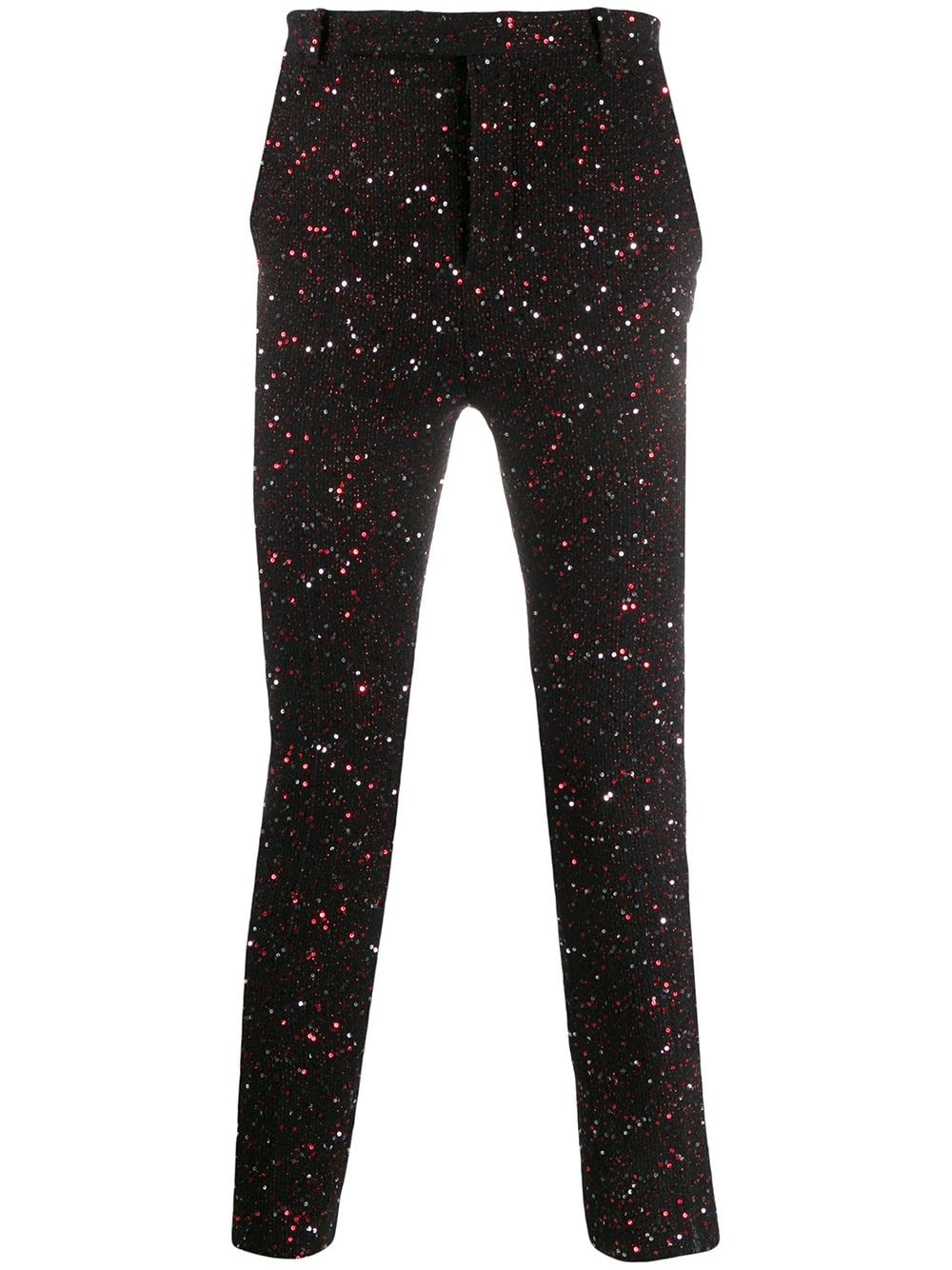 sequin embellished cropped trousers - 1