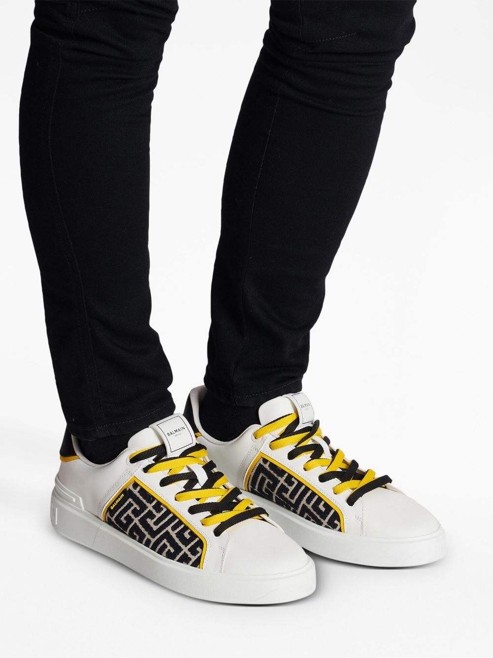 monogram-pattern lace-up sneakers - 7