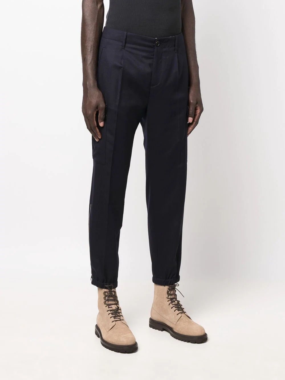 mid-rise tapered trousers - 3