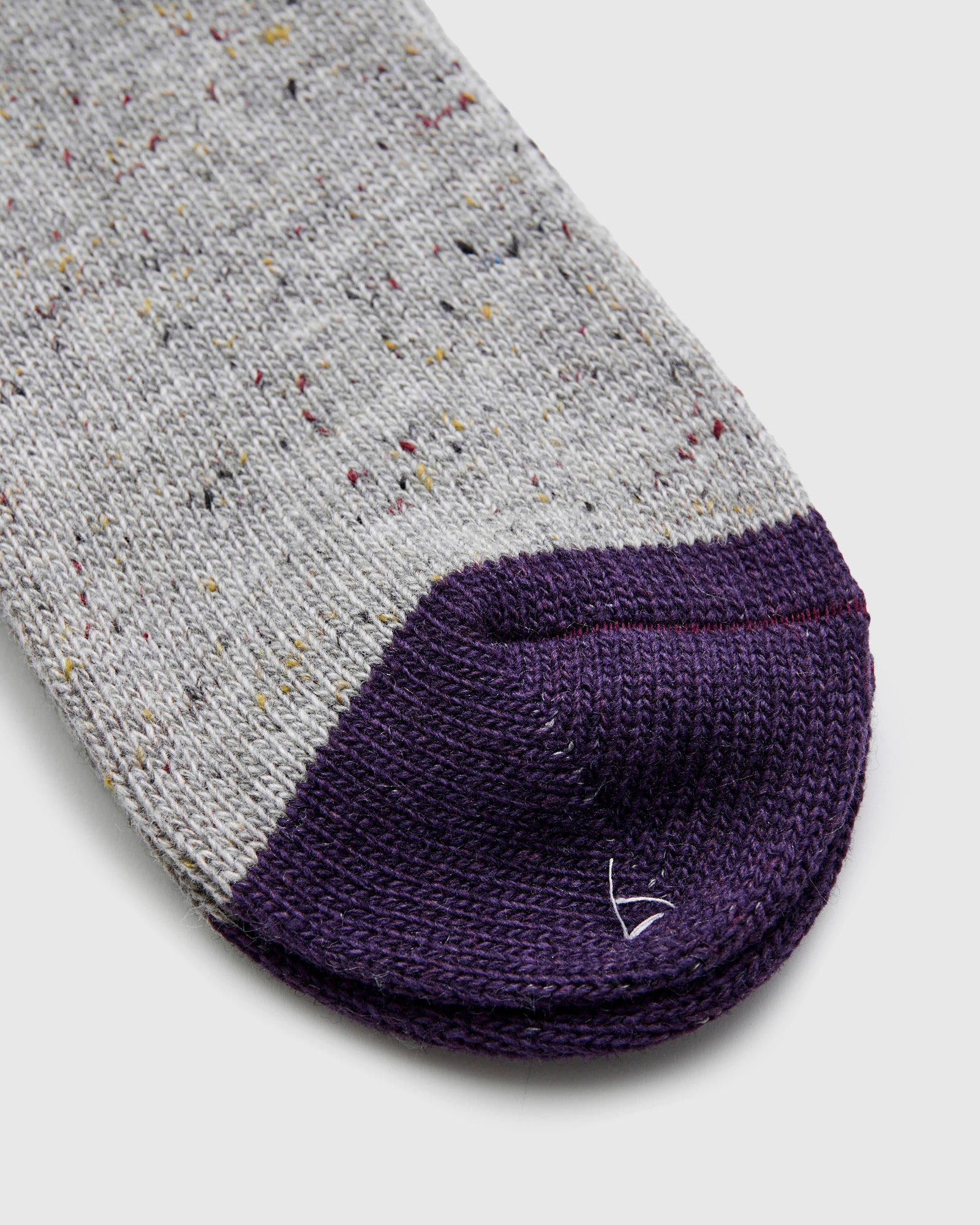 Tweed Nep Crew Sock in Grey - 3