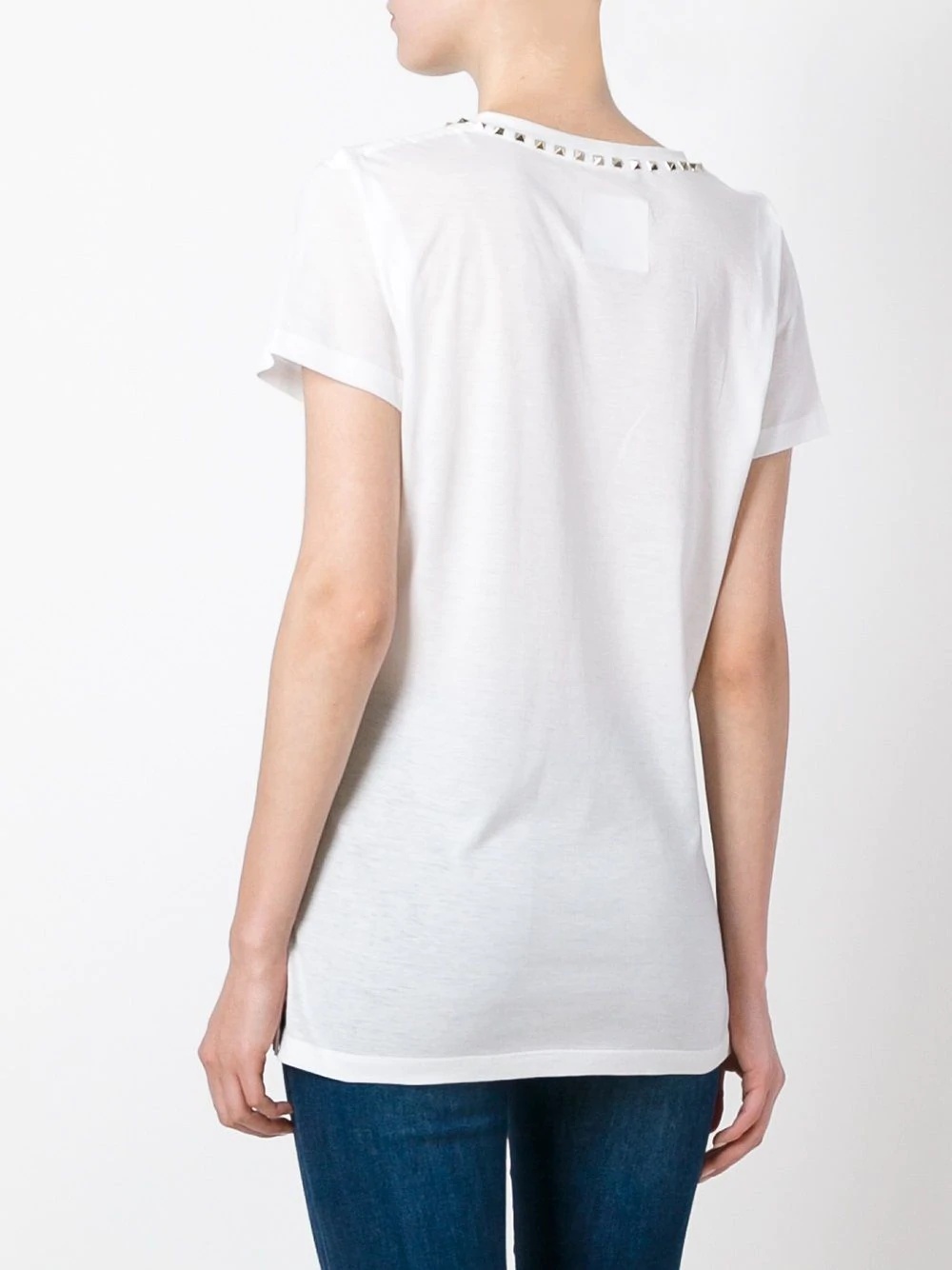 Rockstud trimmed white t-shirt - 4