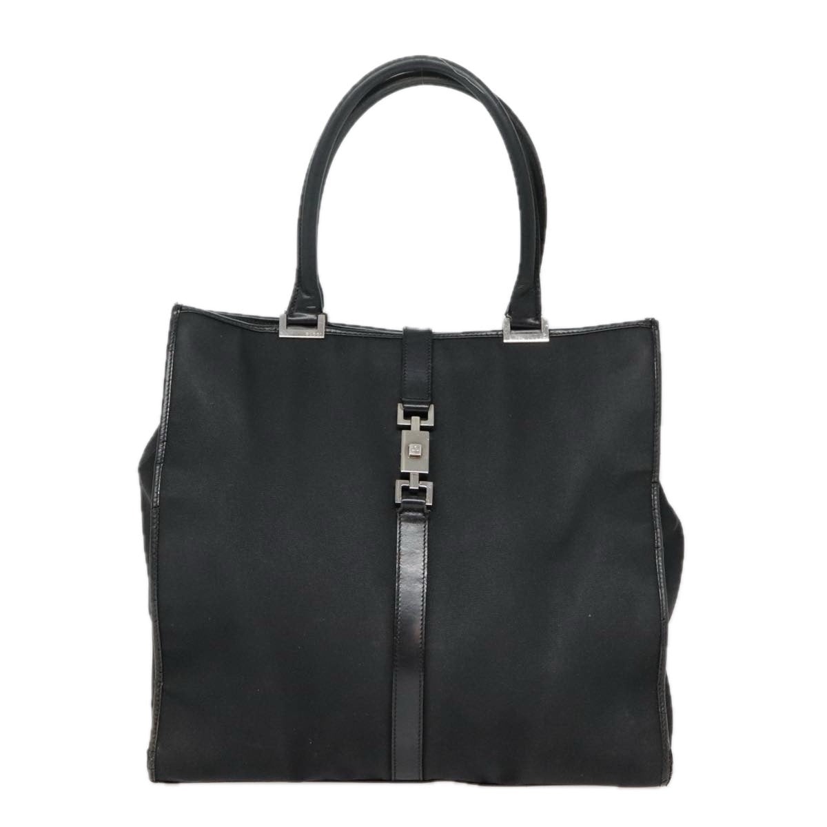 GUCCI Jackie Hand Bag Nylon Black Silver 002 002 - 11