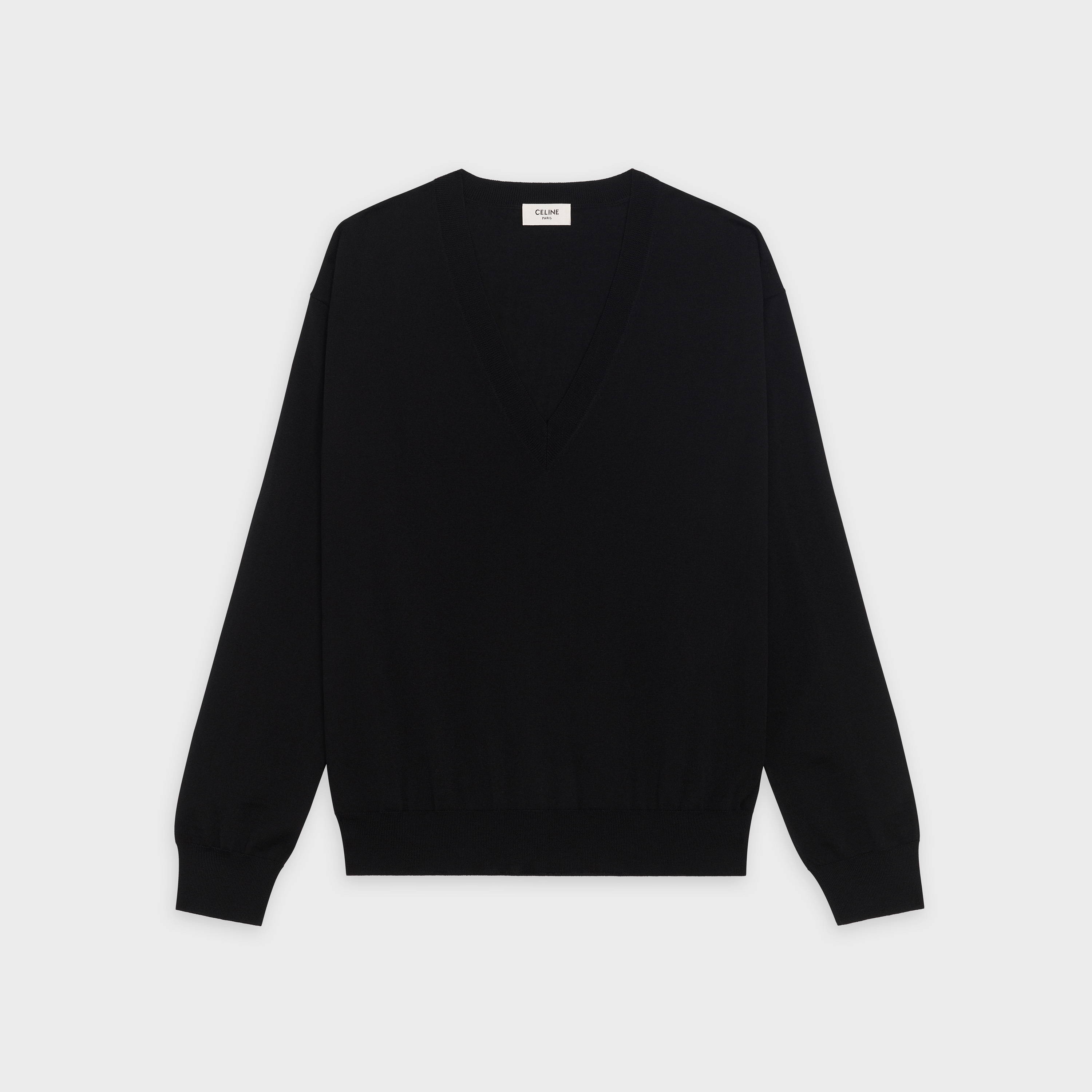 V-NECK SWEATER IN MERINO WOOL - 1