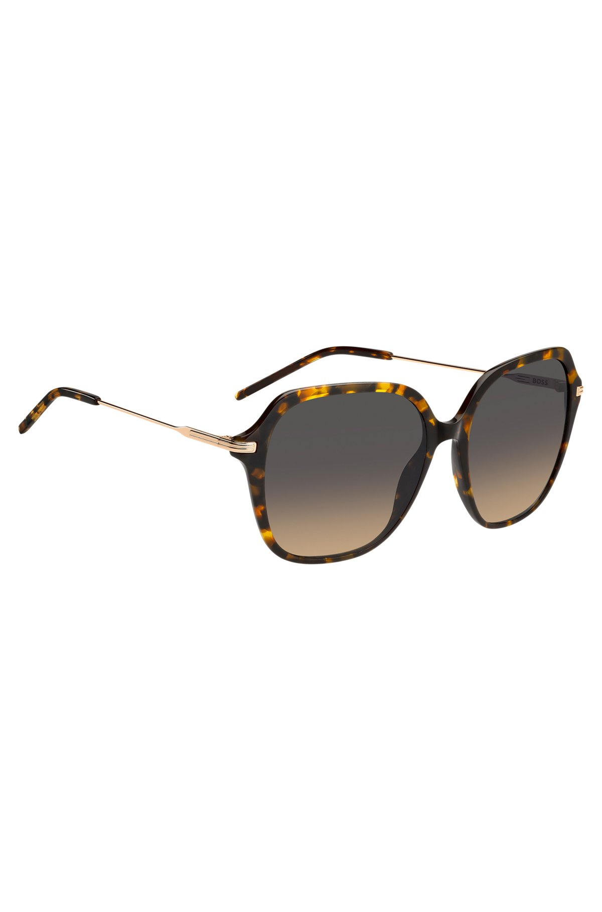 HAVANA-ACETATE SUNGLASSES WITH ROSE-GOLD-TONE TEMPLES - 4