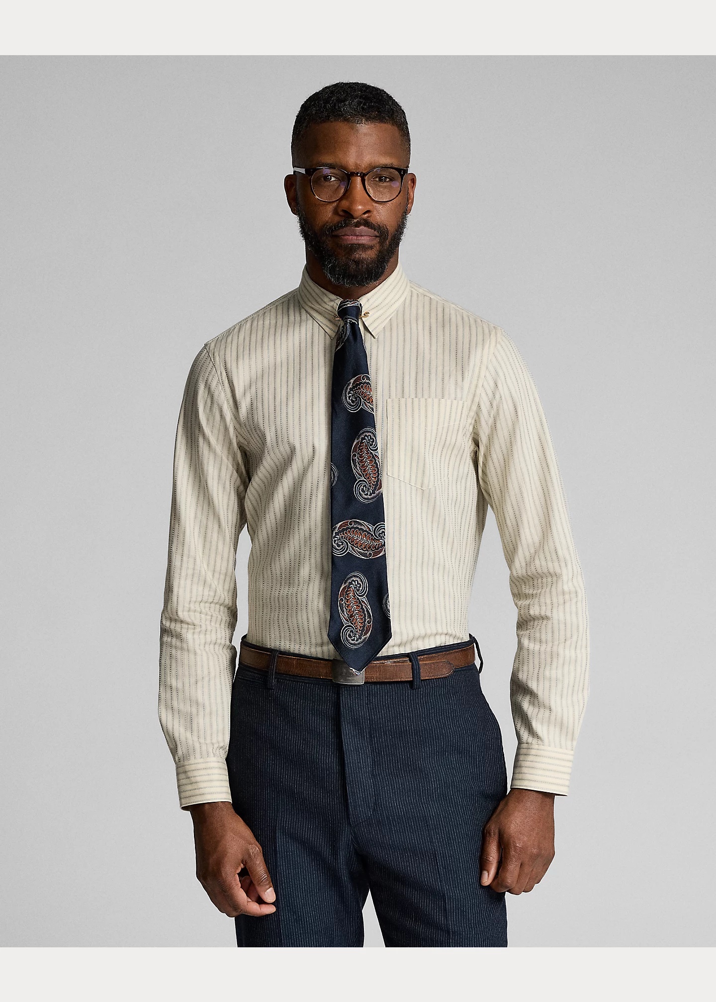 Slim Fit Striped Dobby Shirt - 2
