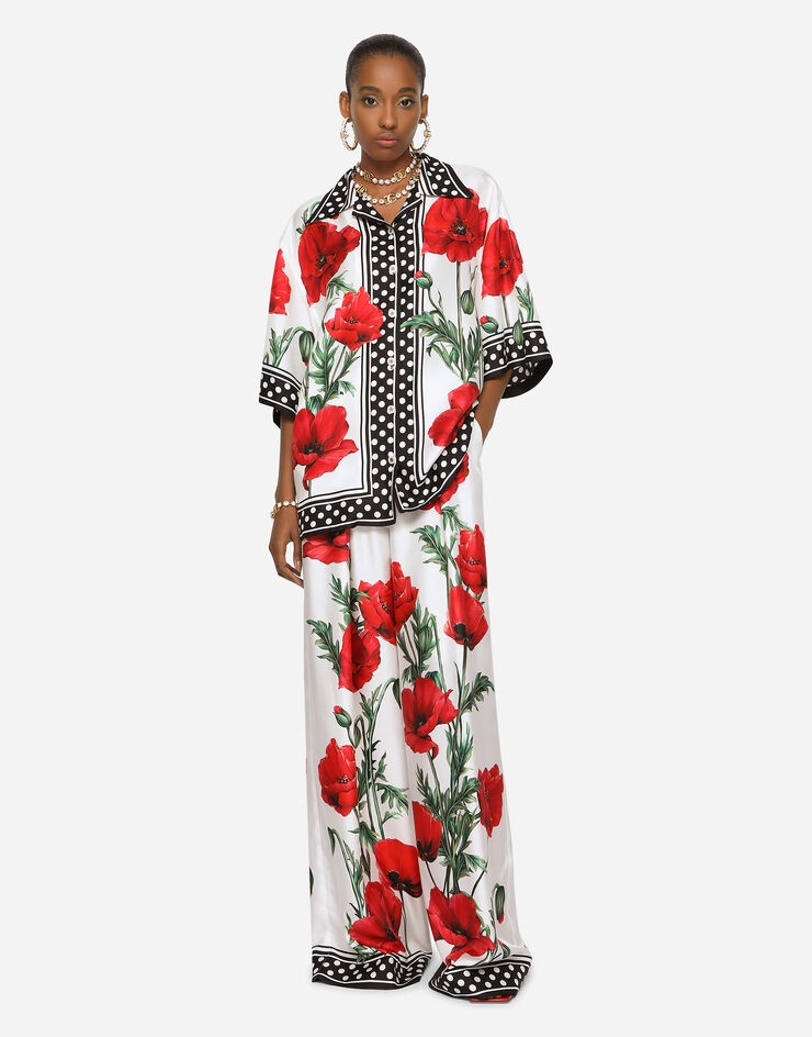 Poppy-print twill shirt - 2