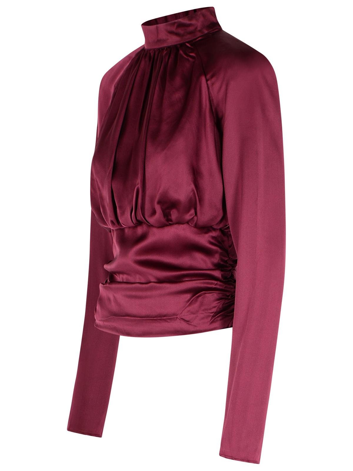 Rotate 'Kala' Burgundy Silk Blouse Women - 2