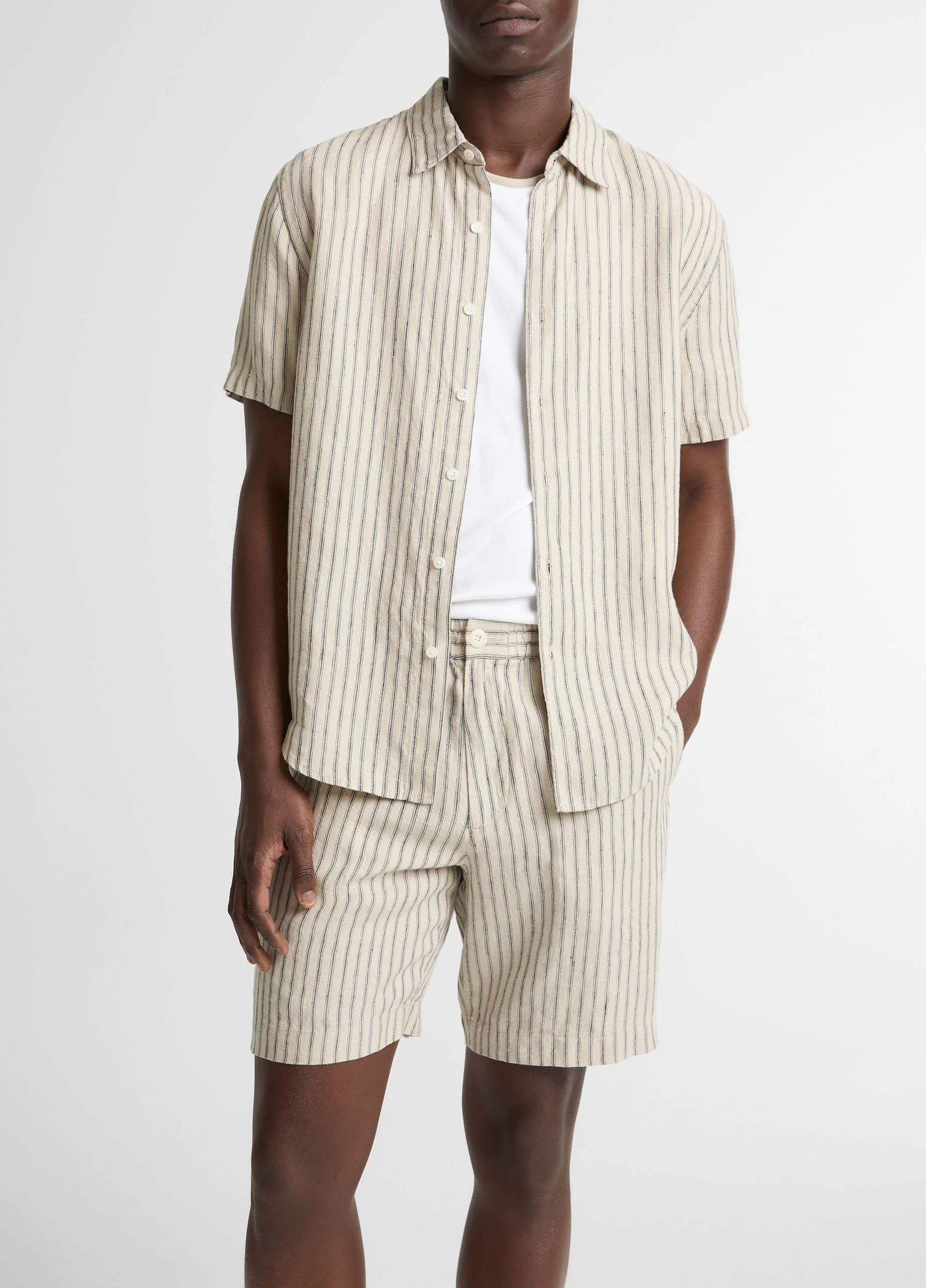Ballston Stripe Hemp Short-Sleeve Button-Front Shirt - 1
