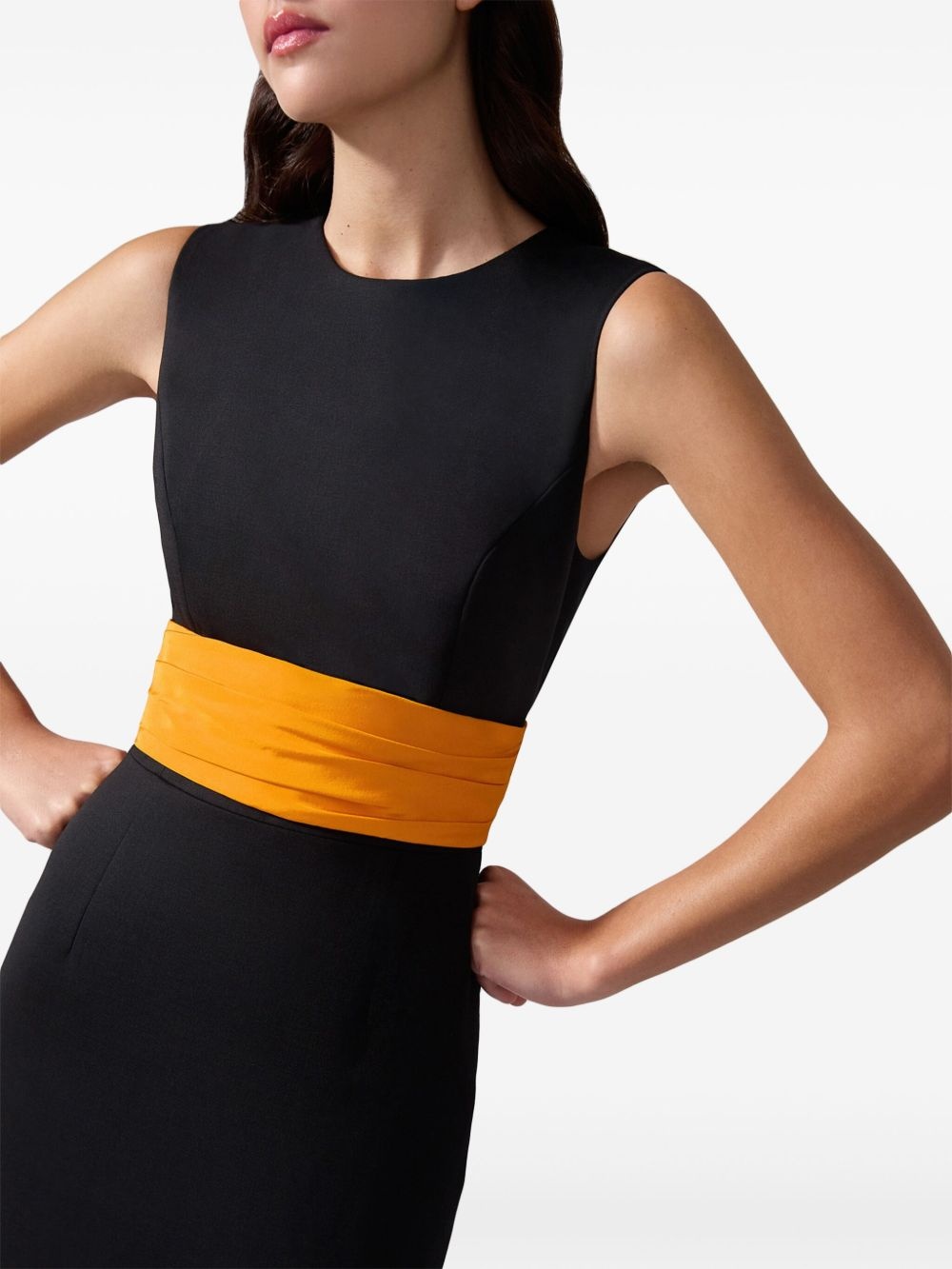 cummerbund-waist midi dress - 4
