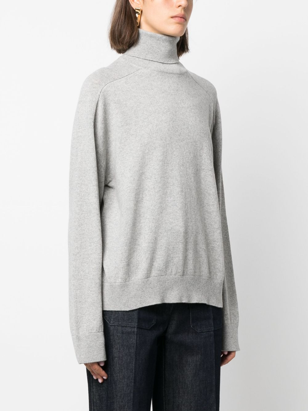 mélange-effect roll-neck jumper - 3