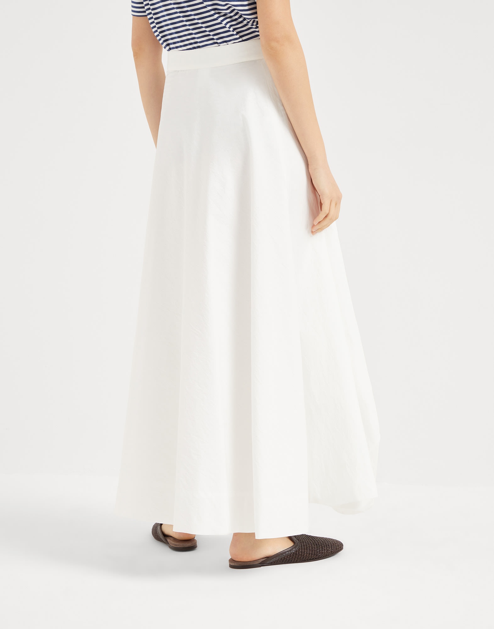 Techno cotton poplin bubble hem skirt - 2