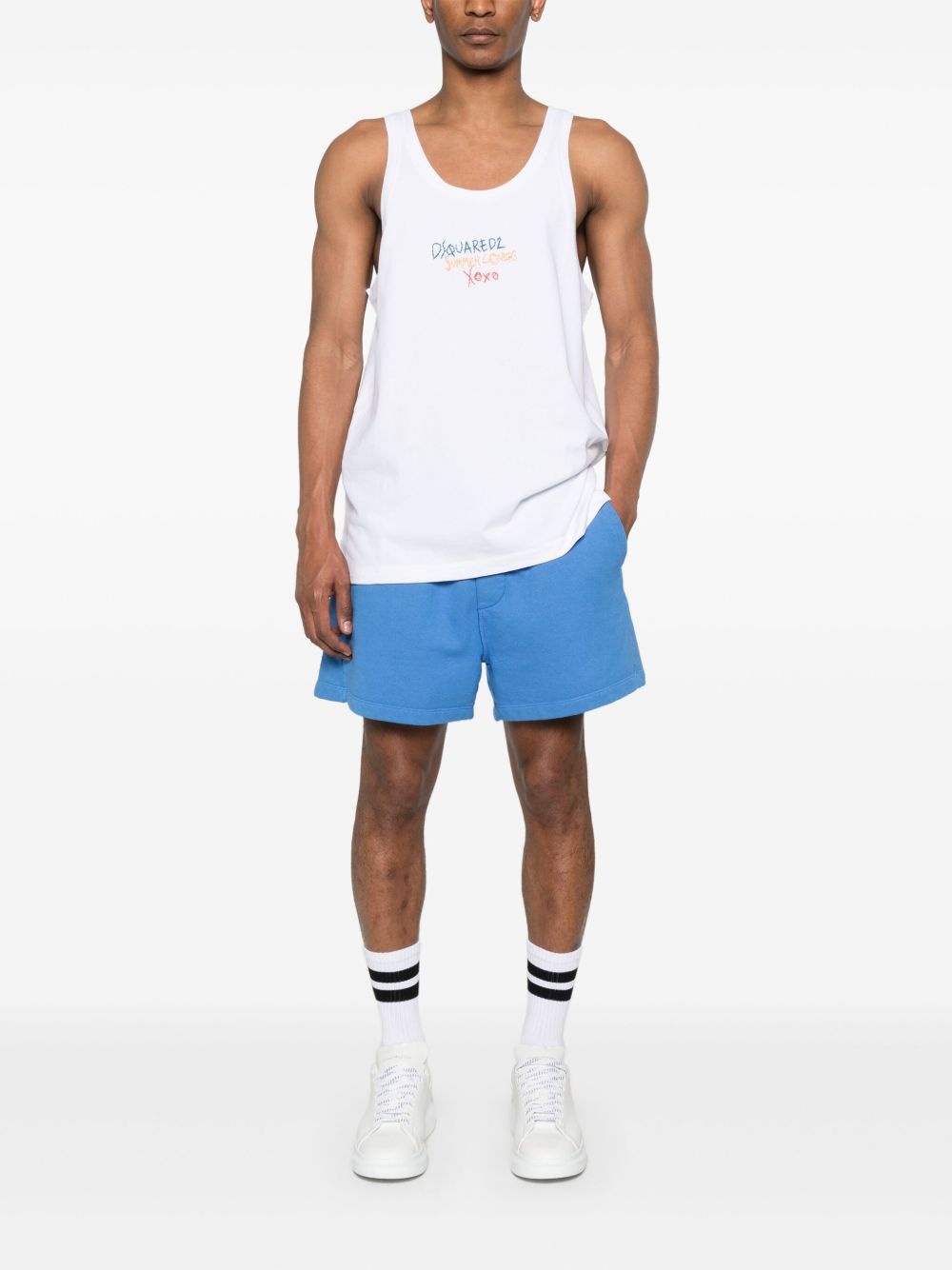 logo-embroidered tank top - 2