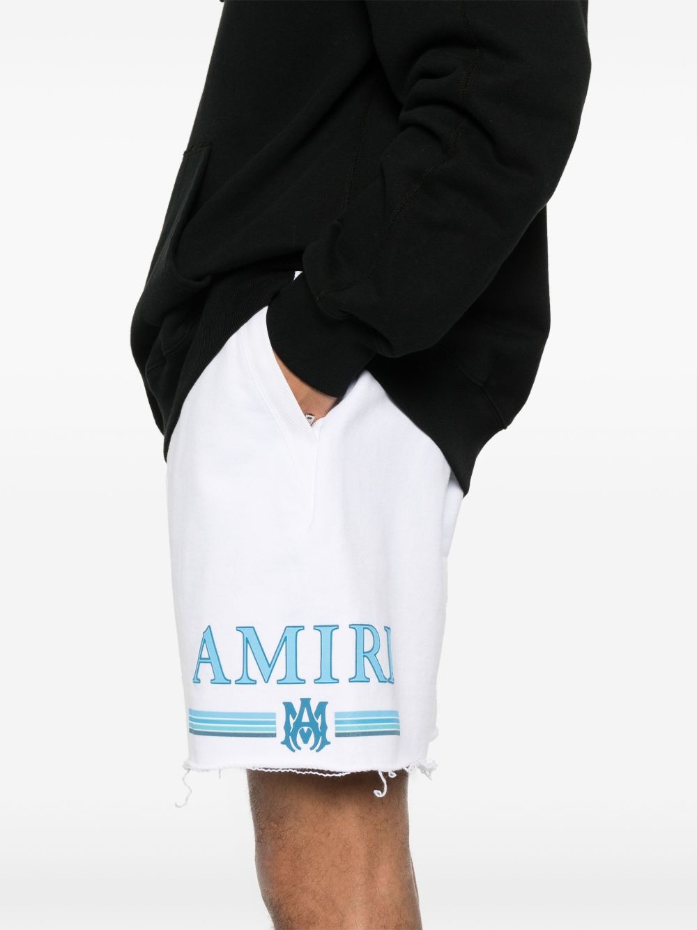 rubberised-logo cotton shorts - 5