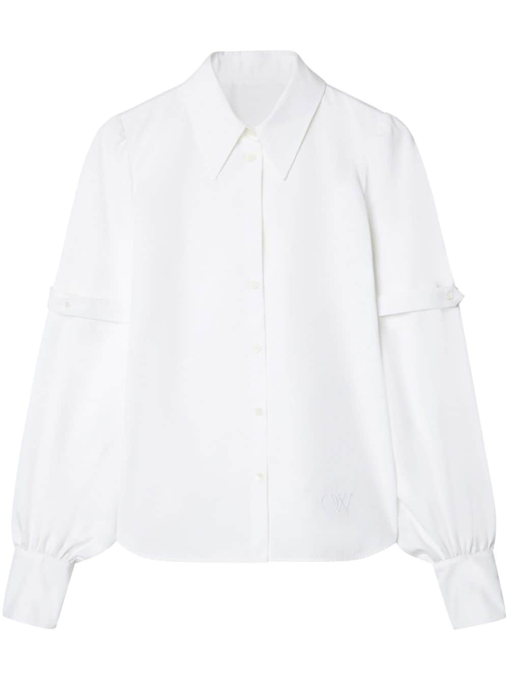 strap-embellished poplin shirt - 1