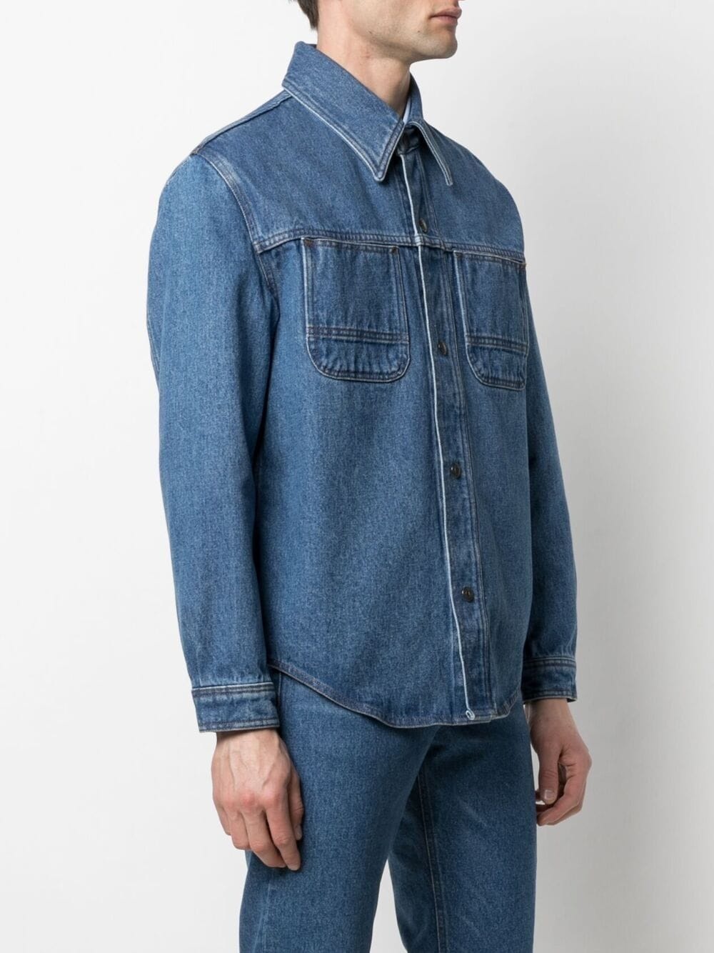 press-stud denim shirt - 3