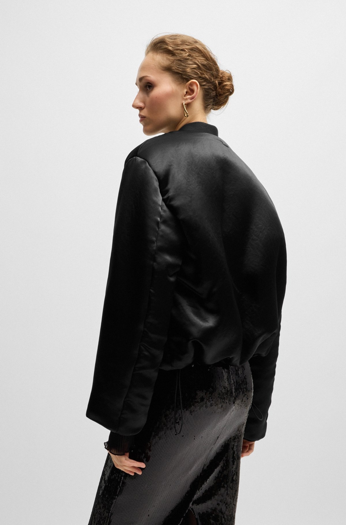 PADDED BOMBER JACKET IN SATIN - 4