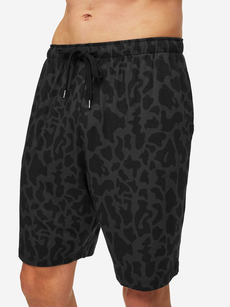 Men's Lounge Shorts London 7 Micro Modal Stretch Black - 6