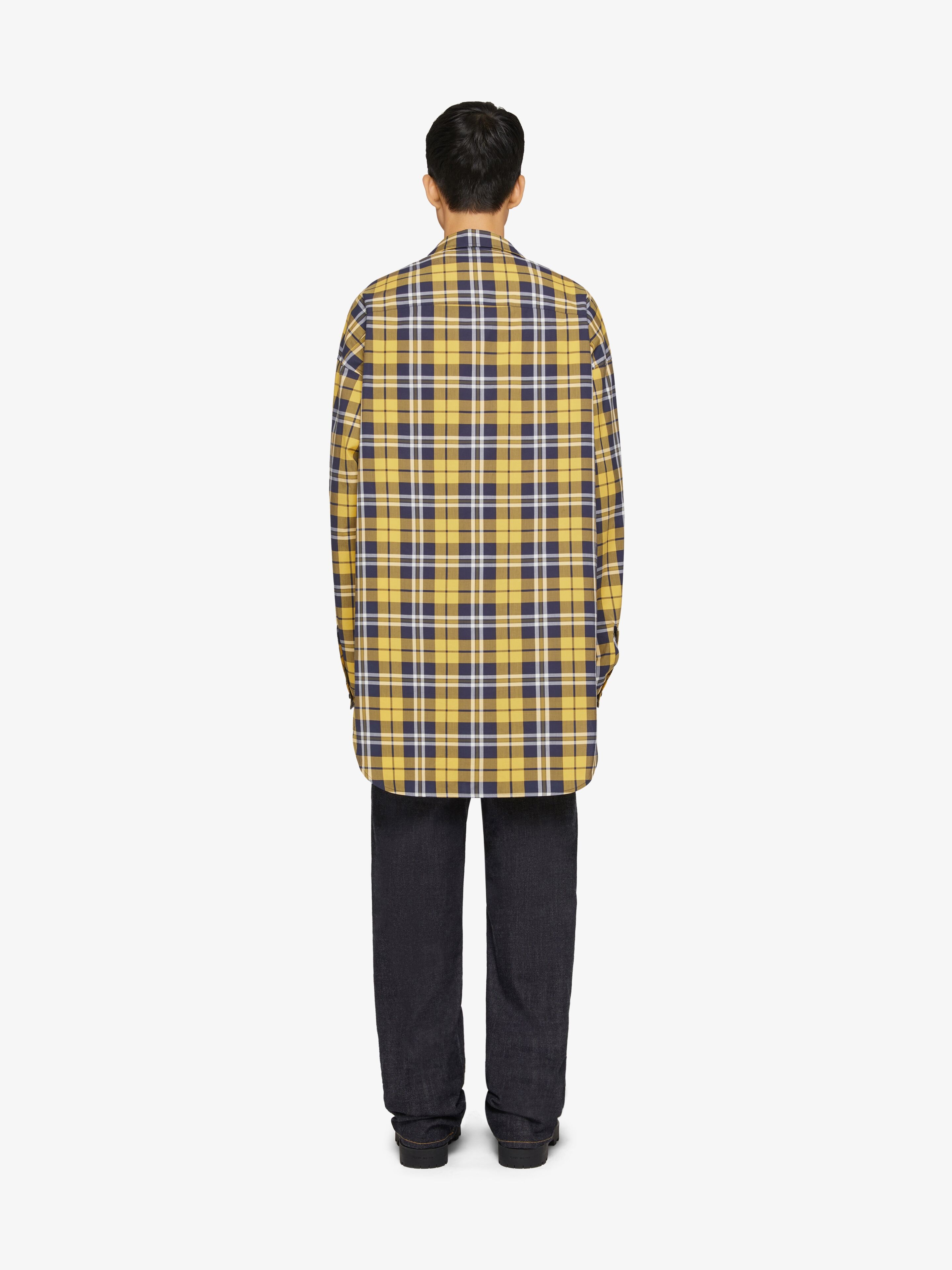 OVERSIZED ASYMMETRICAL CHECKED SHIRT IN COTTON - 4