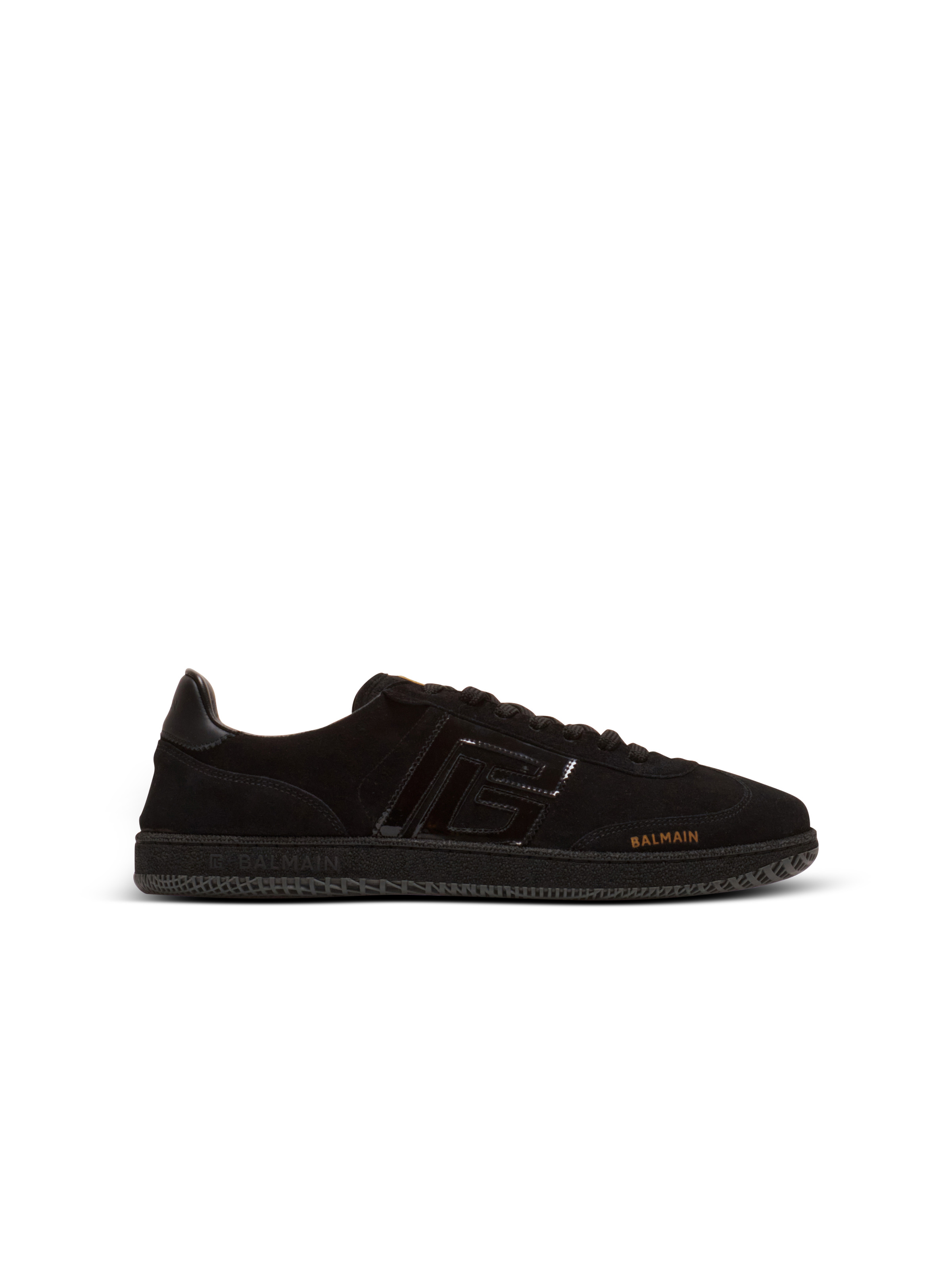 Balmain Swan suede and patent leather trainers - 1