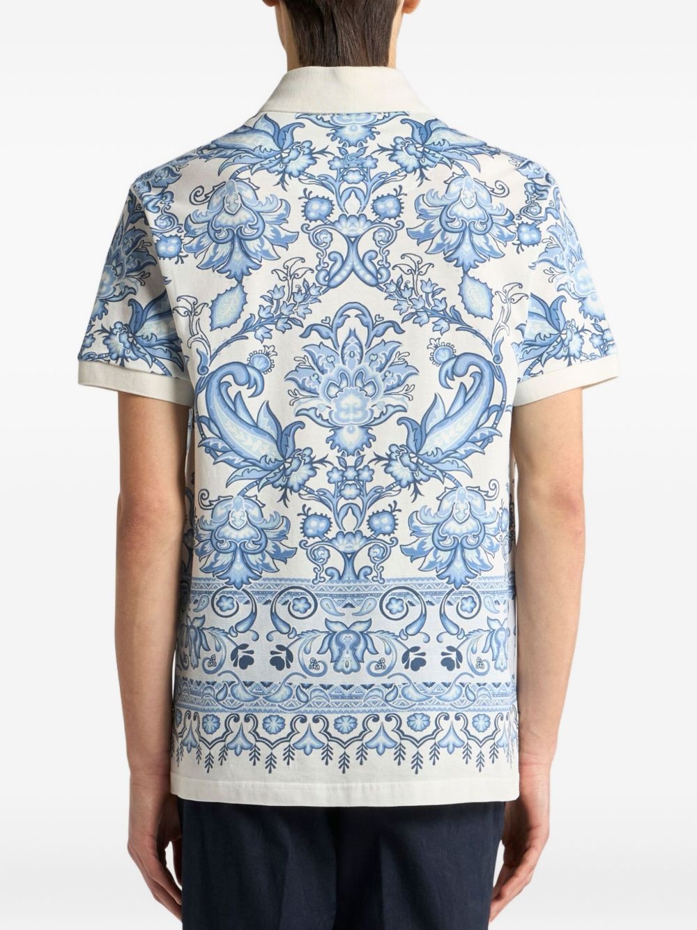 floral-print polo shirt - 3