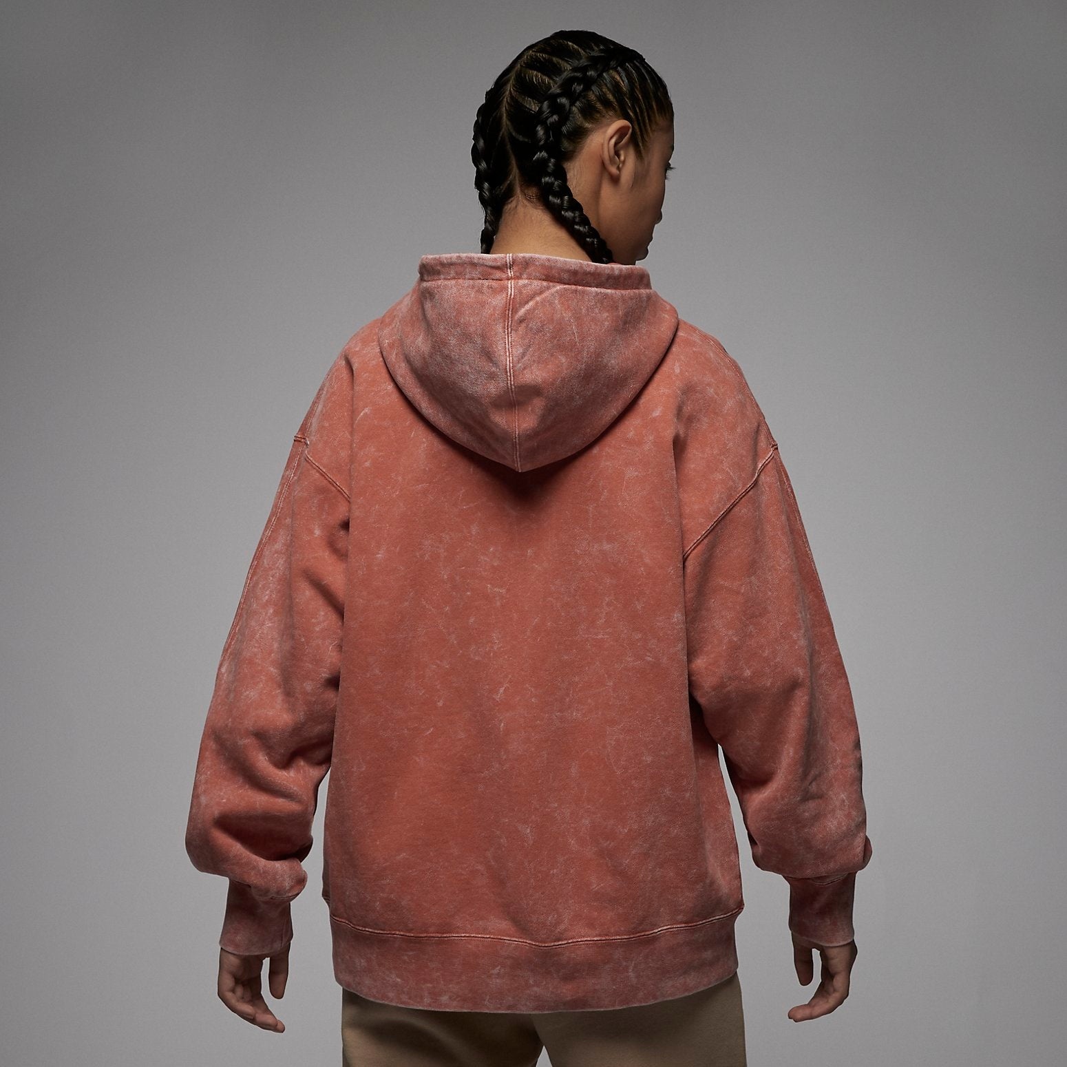 (WMNS) Air Jordan Flight Fleece Hoodie 'Rust' DX0443-812 - 3