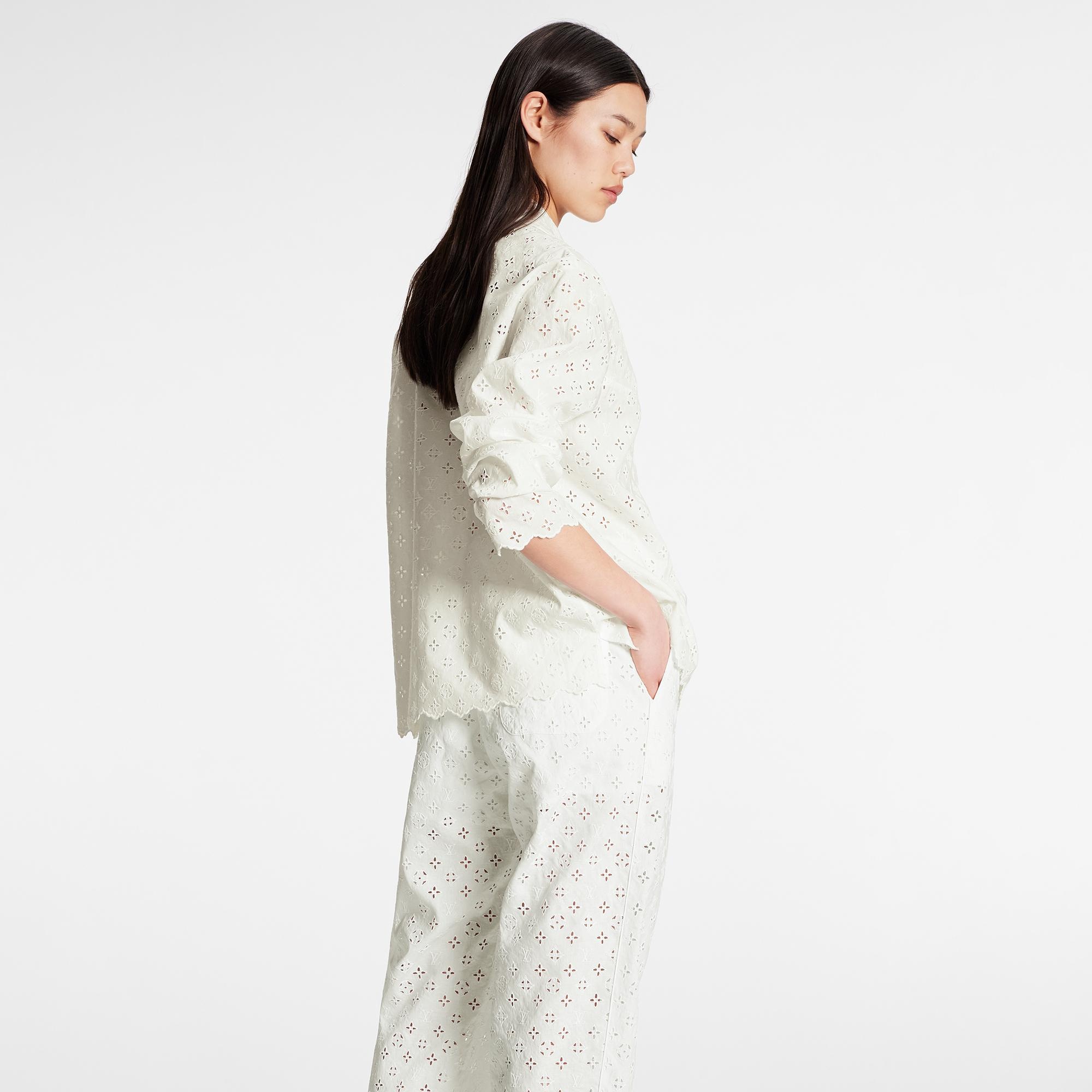 Broderie Anglaise Monogram Pajama Pants - 5