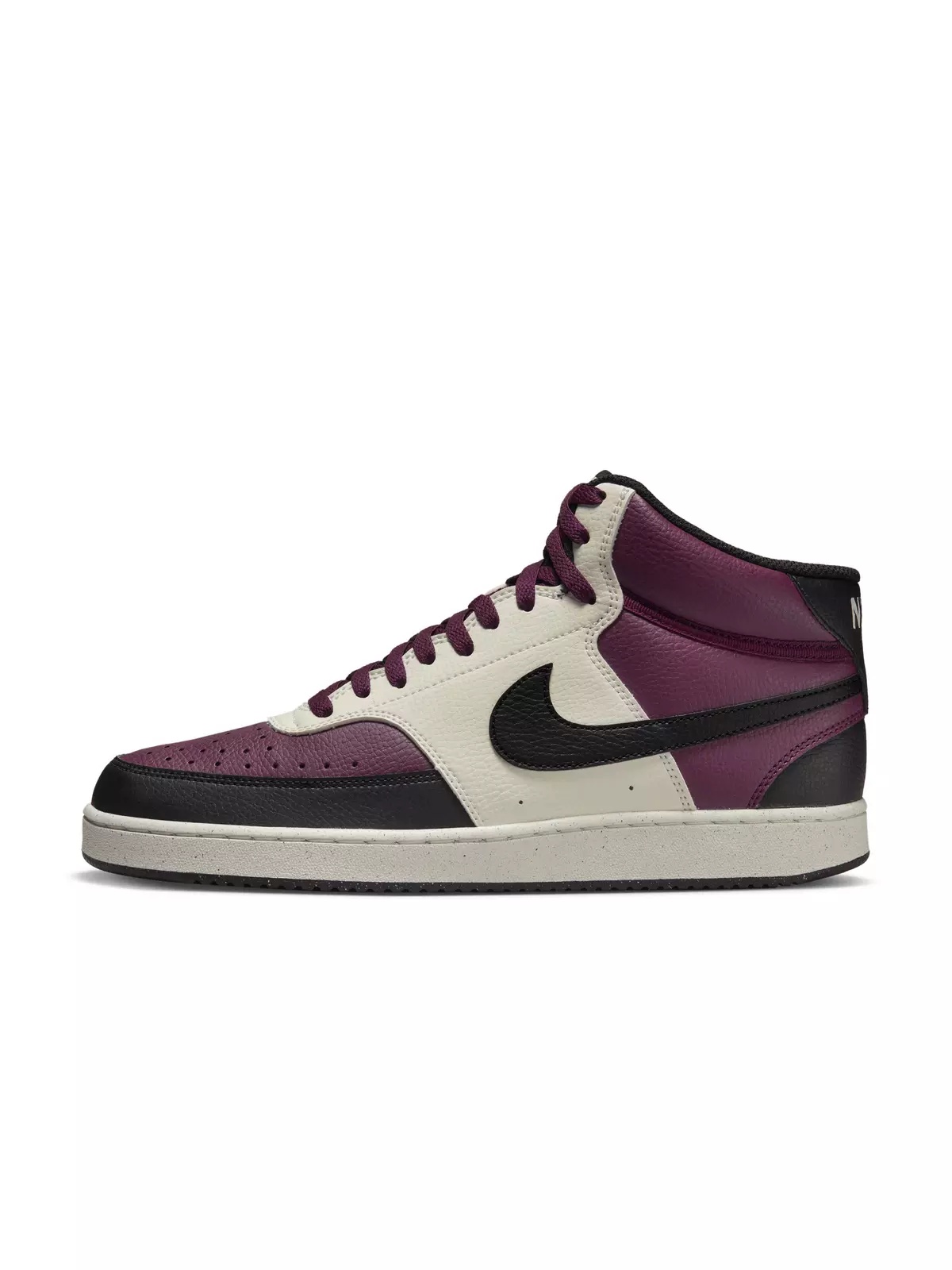 Court Vision Mid Next Nature "Dark Beetroot/Black/Sail" Men's Shoe - 2