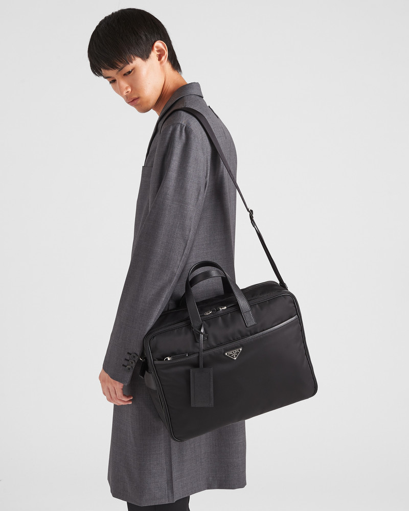 Prada Re-Nylon and Saffiano leather briefcase outlook