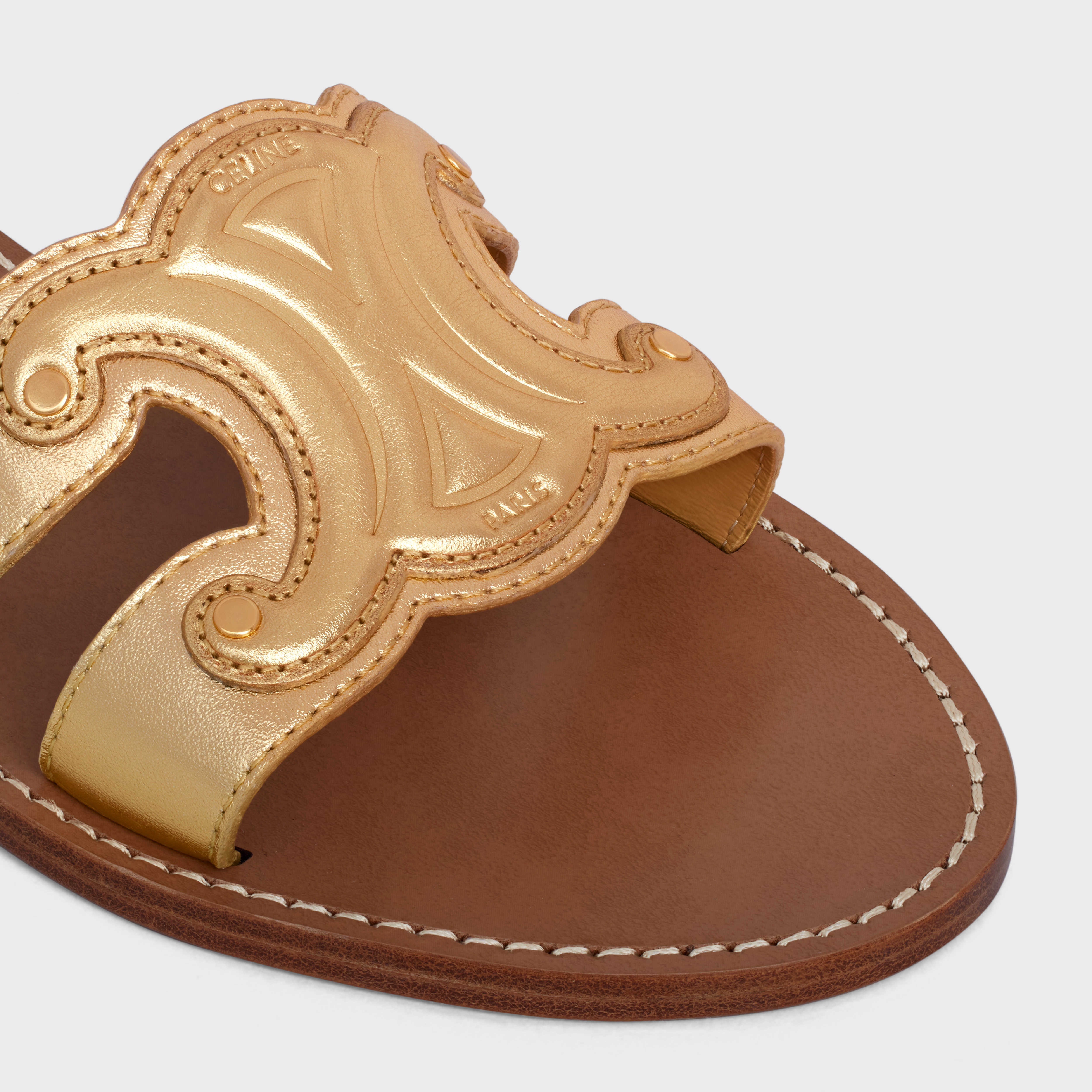 CELINE TRIOMPHE MULE in Metalized Calfskin - 4