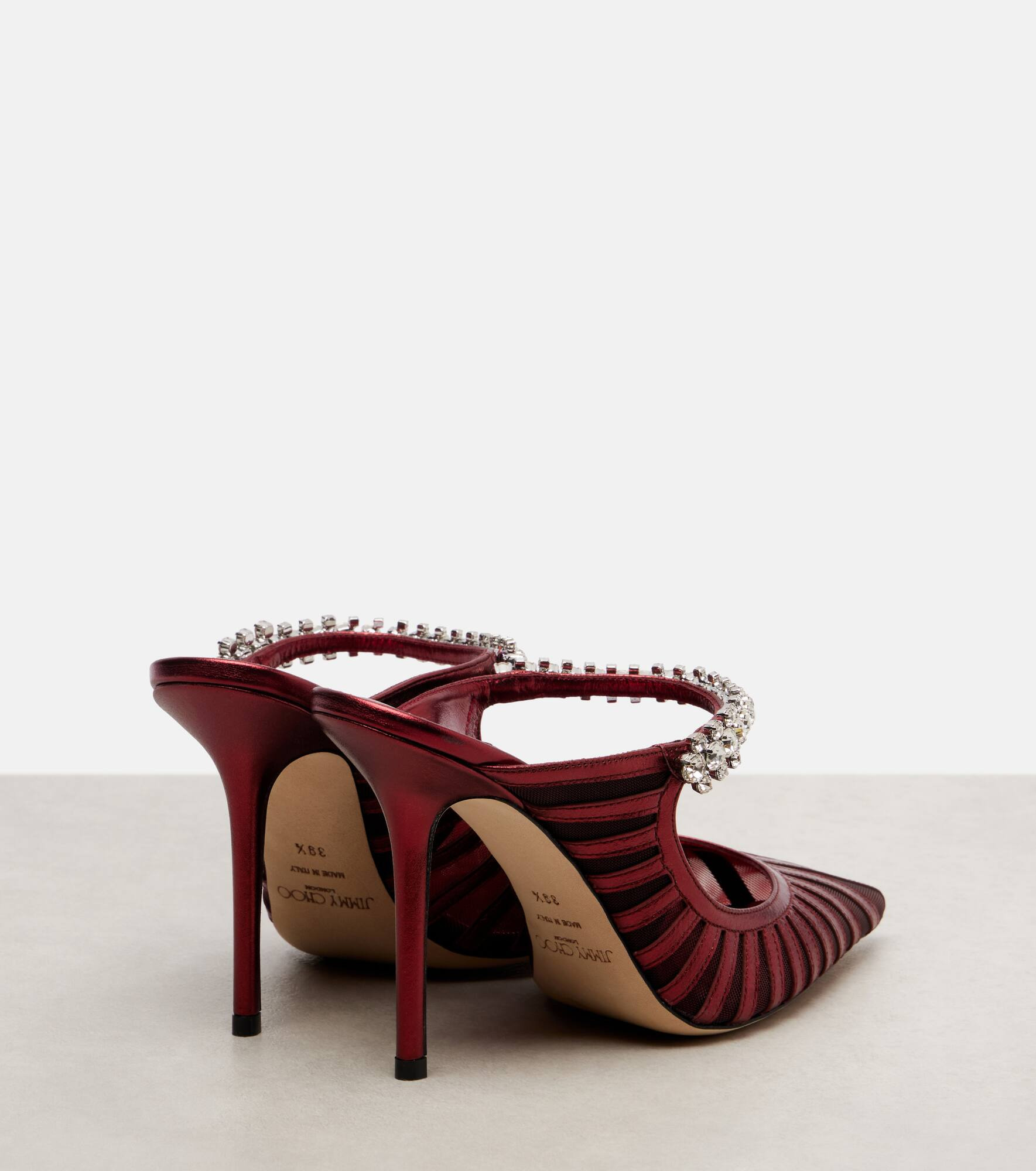 Bing 100 metallic leather and mesh mules - 2