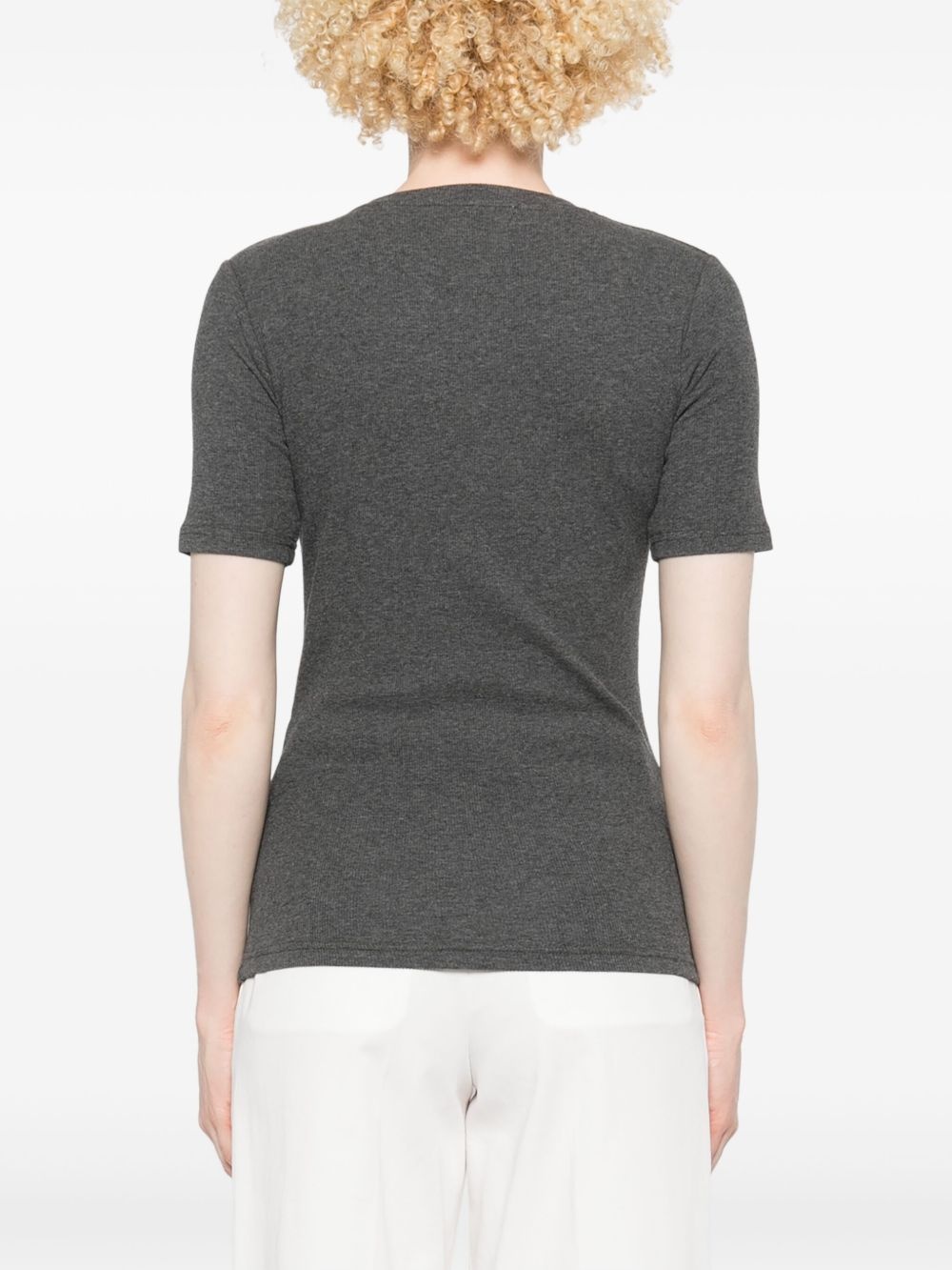 fine ribbbed T-shirt - 4